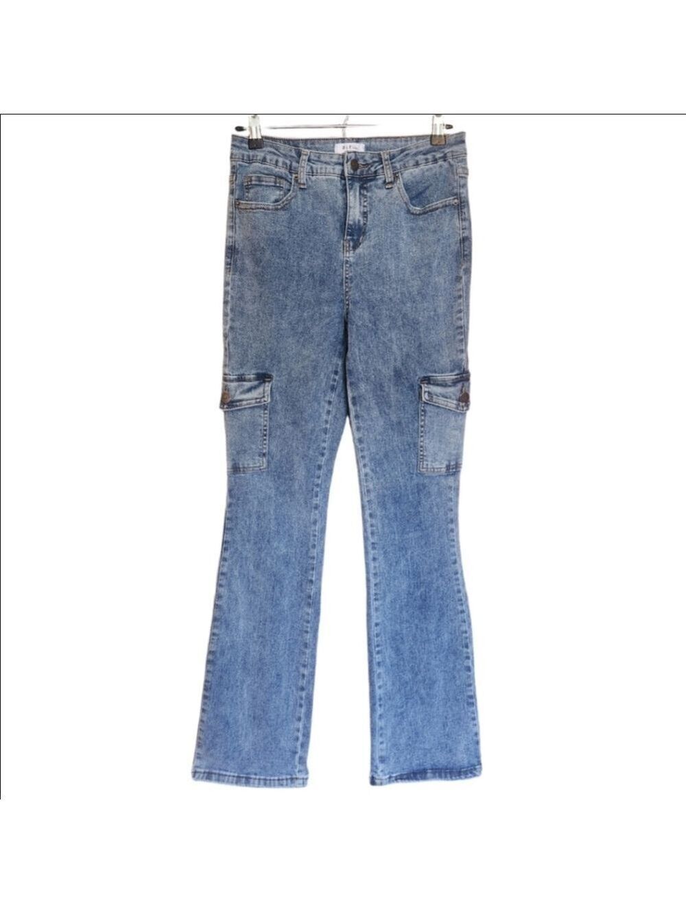 BLEU HIGH RISE CARGO STYLE DENIM BLUE JEANS SIZE 6